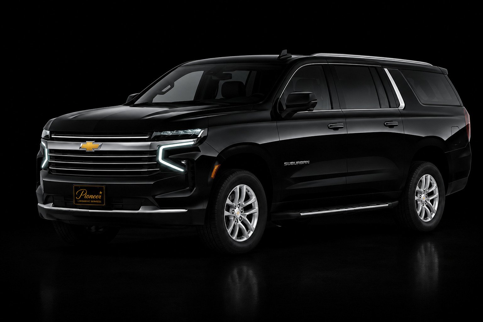 Black Chevrolet Suburban for Pioneer Limo airport and group transportation